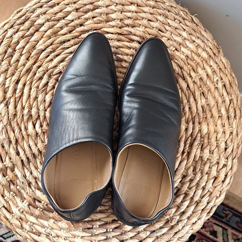 Everlane Womens‎ Babo Black Soft Leather Slip On Loafers Shoes Size 6